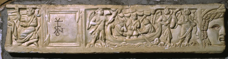 Odysseus und die Sirenen, fragmentarischer Deckel eines Sarkophags